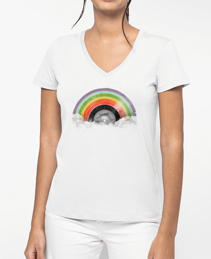 T-shirt femme col V Rainbow Classics par Florent Bodart