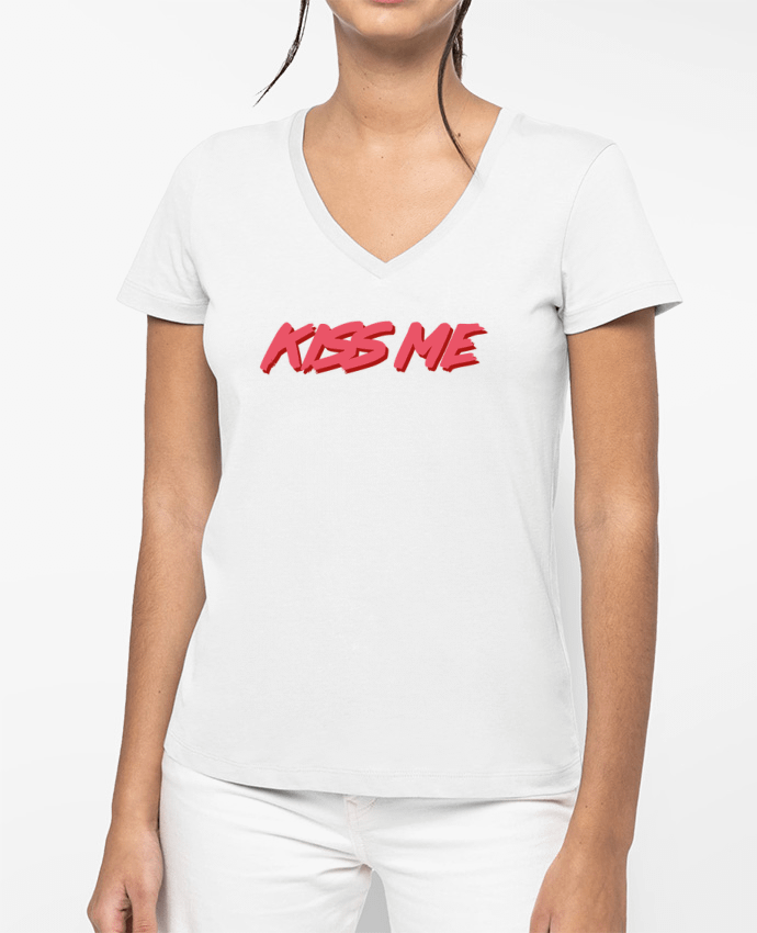 T-shirt femme col V KISS ME par tunetoo