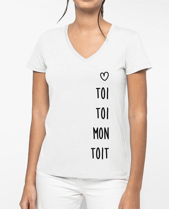 T-shirt femme col V Toi toi mon toit par tunetoo