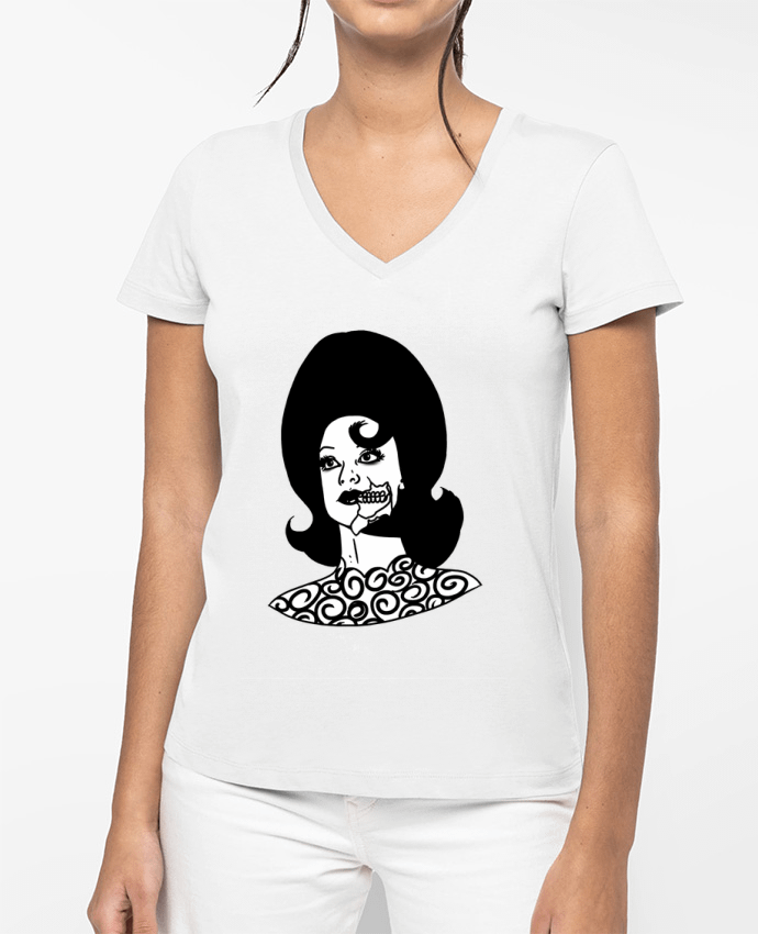 T-shirt femme col V Miss Alien par tattooanshort