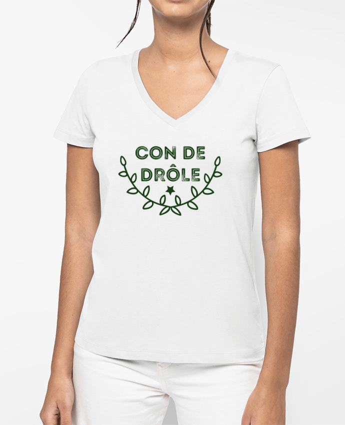 T-shirt femme col V Con de drôle par tunetoo