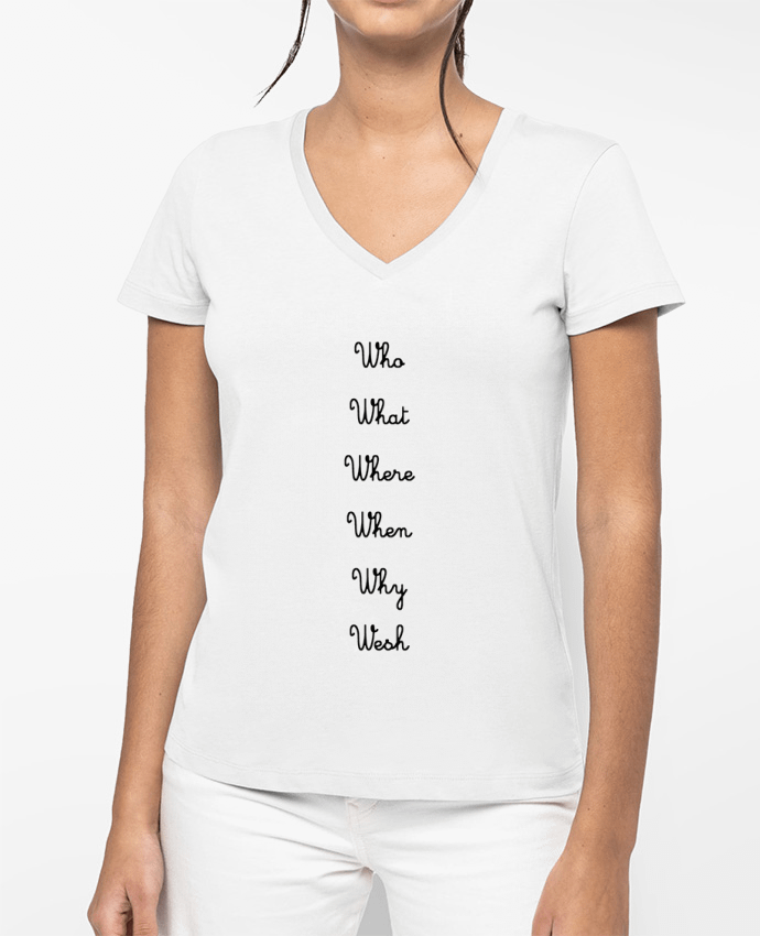 T-shirt femme col V 5W par tattooanshort