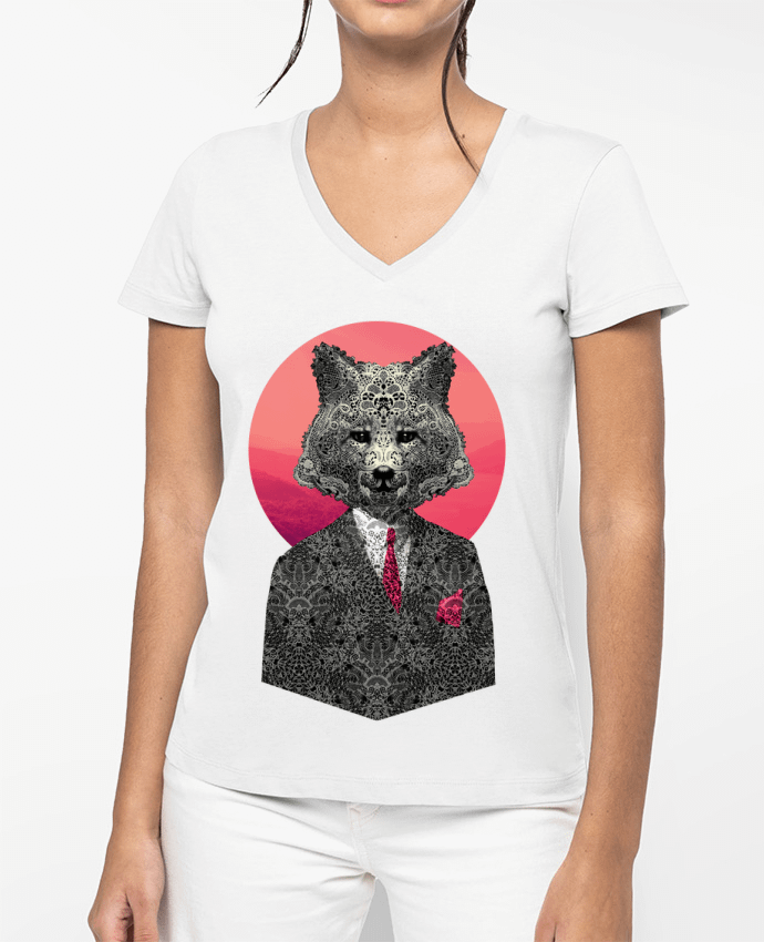 T-shirt femme col V Very Important Fox par ali_gulec