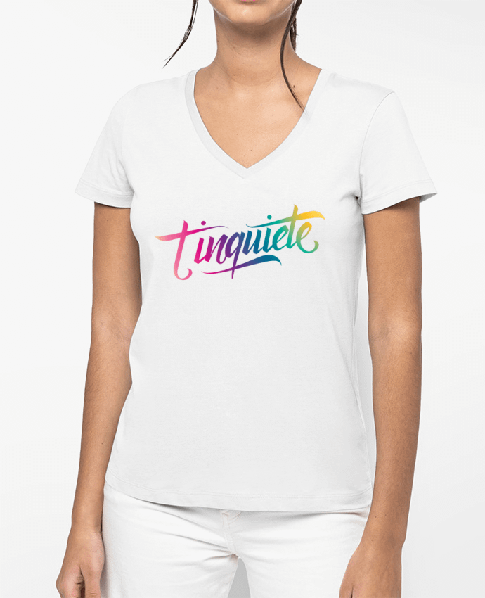 T-shirt femme col V Tinquiete par Promis