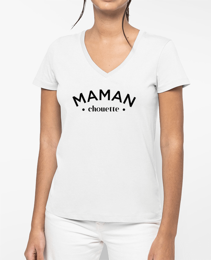 T-shirt femme col V Maman chouette par tunetoo