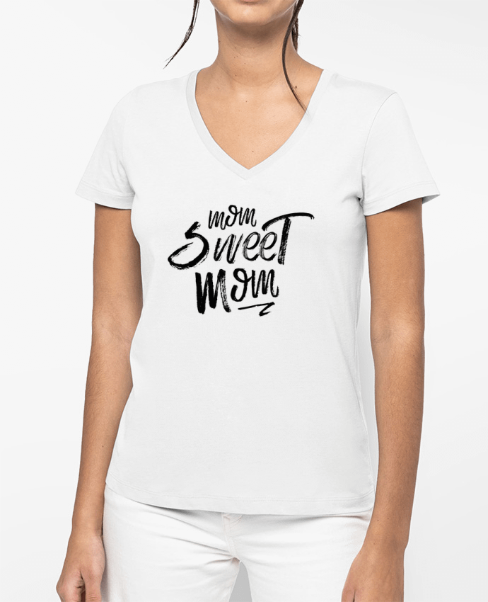 T-shirt femme col V Mom sweet mom par tunetoo
