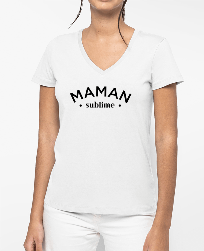 T-shirt femme col V Maman sublime par tunetoo
