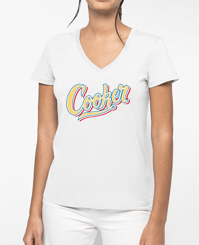 T-shirt femme col V Cooker par Promis