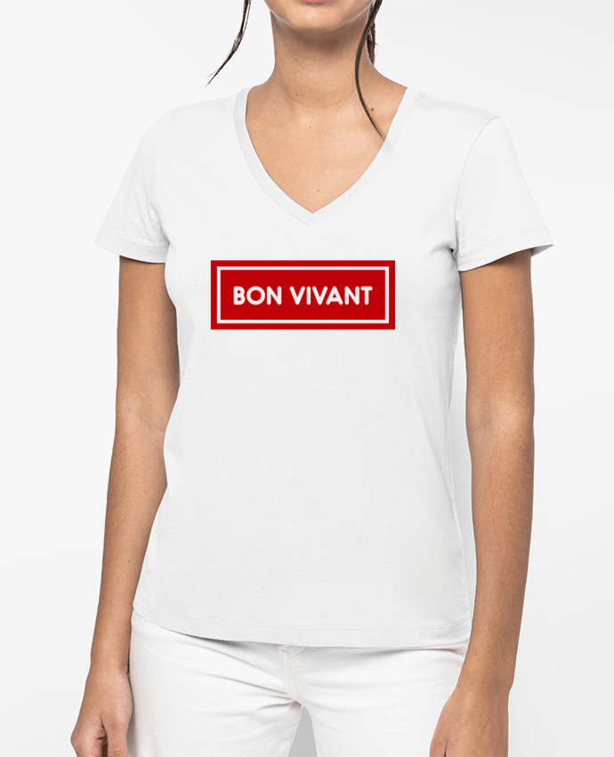 T-shirt femme col V Bon vivant par tunetoo