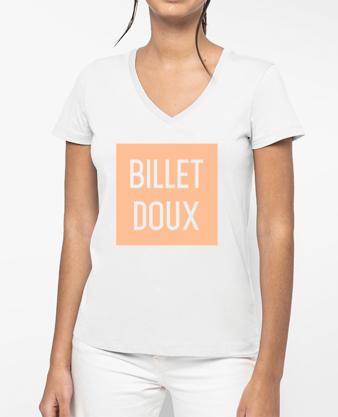 T-shirt femme col V Billet doux par tunetoo