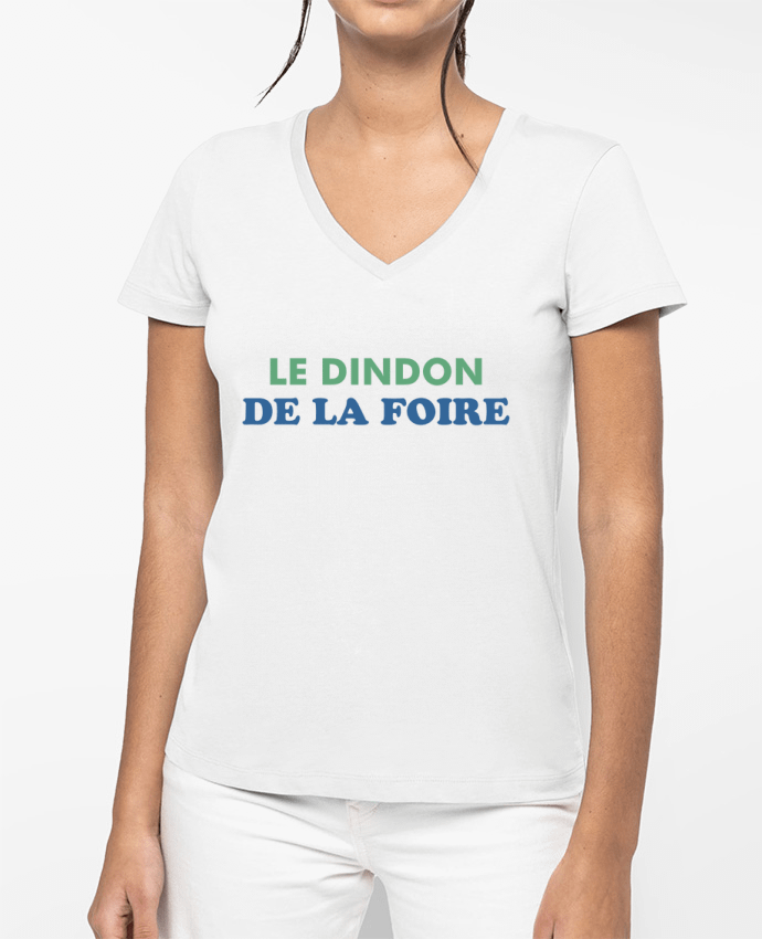 T-shirt femme col V Le dindon de la foire par tunetoo