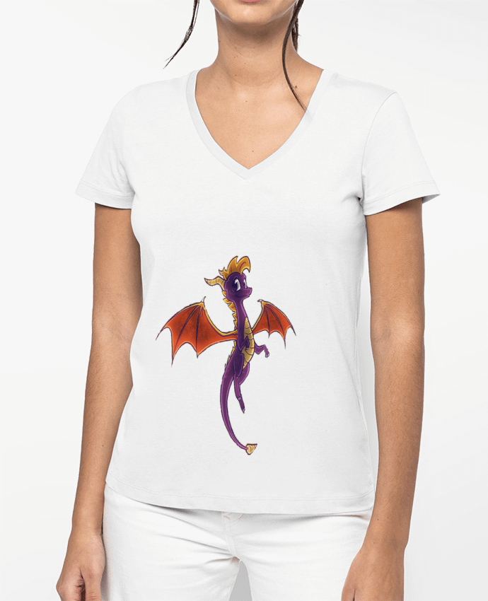 T-shirt femme col V Spyro Officiel par Spyro