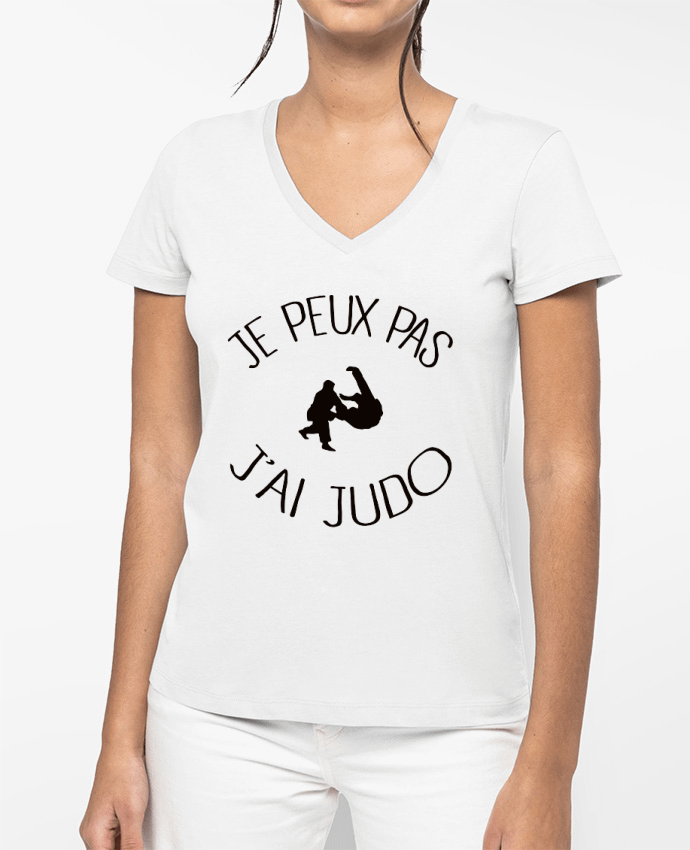 T-shirt femme col V Je peux pas j'ai Judo par Freeyourshirt.com
