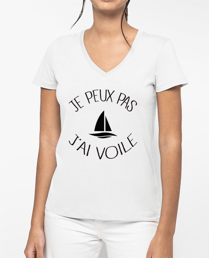 T-shirt femme col V Je peux pas j'ai voile par Freeyourshirt.com