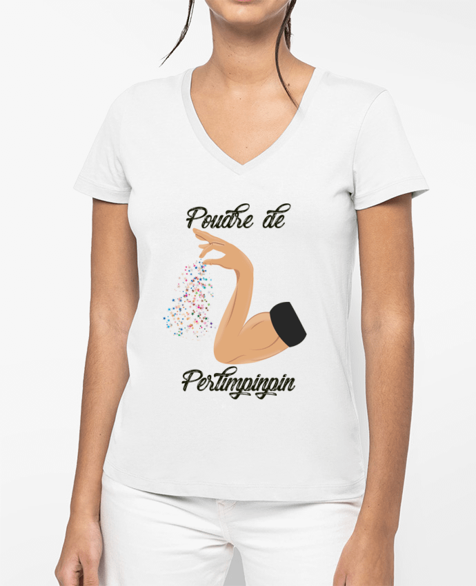 T-shirt femme col V Poudre de Perlimpinpin par tunetoo
