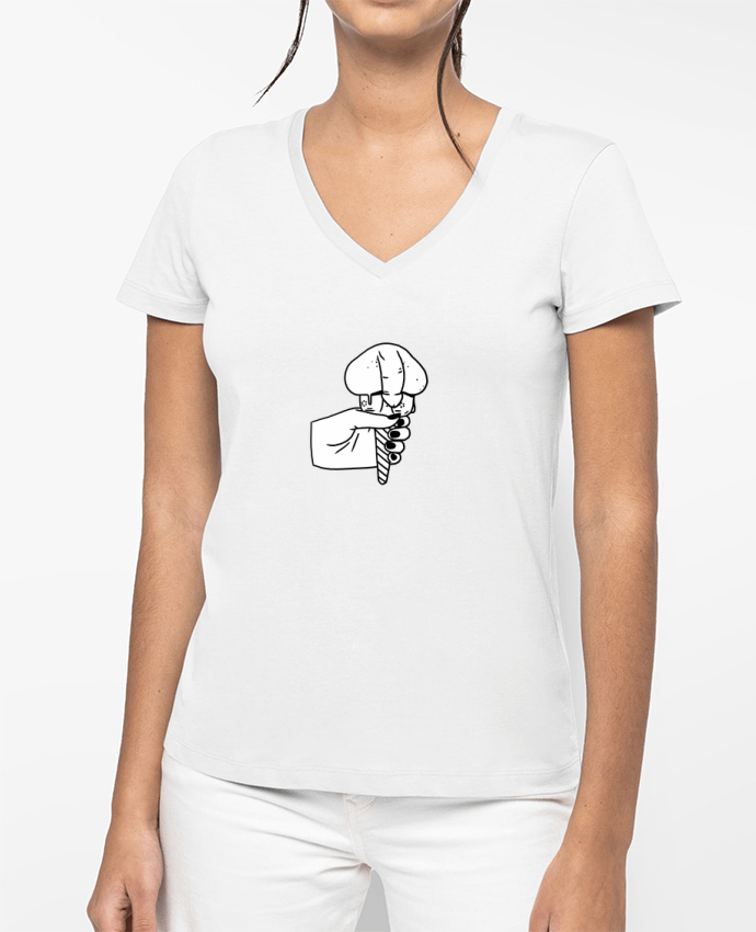 T-shirt femme col V Ice cream par tattooanshort