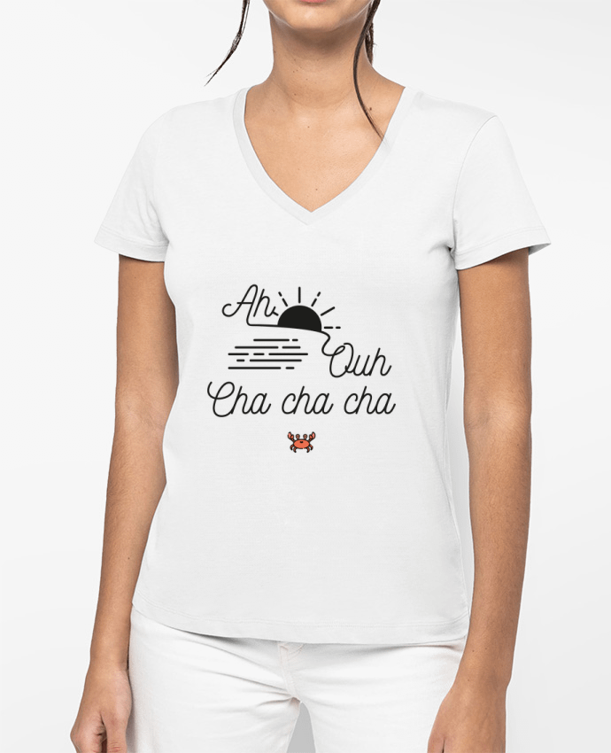 T-shirt femme col V Ah ouh cha cha cha par Folie douce
