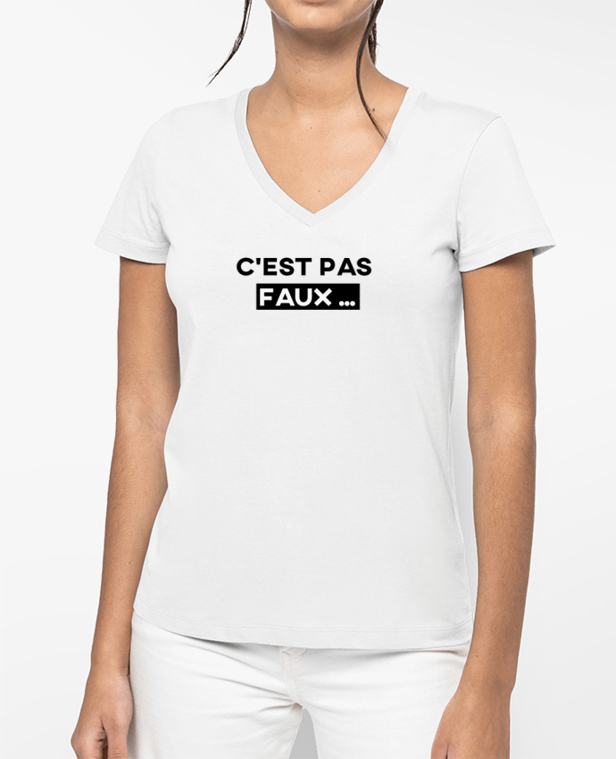 T-shirt femme col V C'est pas faux ... par tunetoo