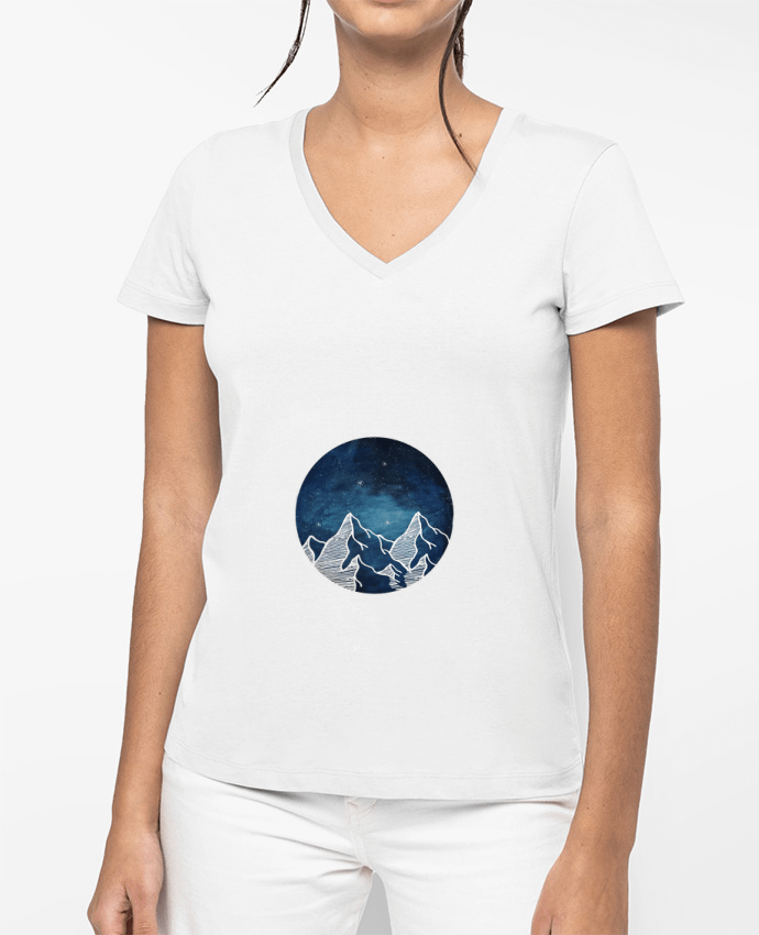 T-shirt écoresponsable col V femme Canadian Mountain por Likagraphe