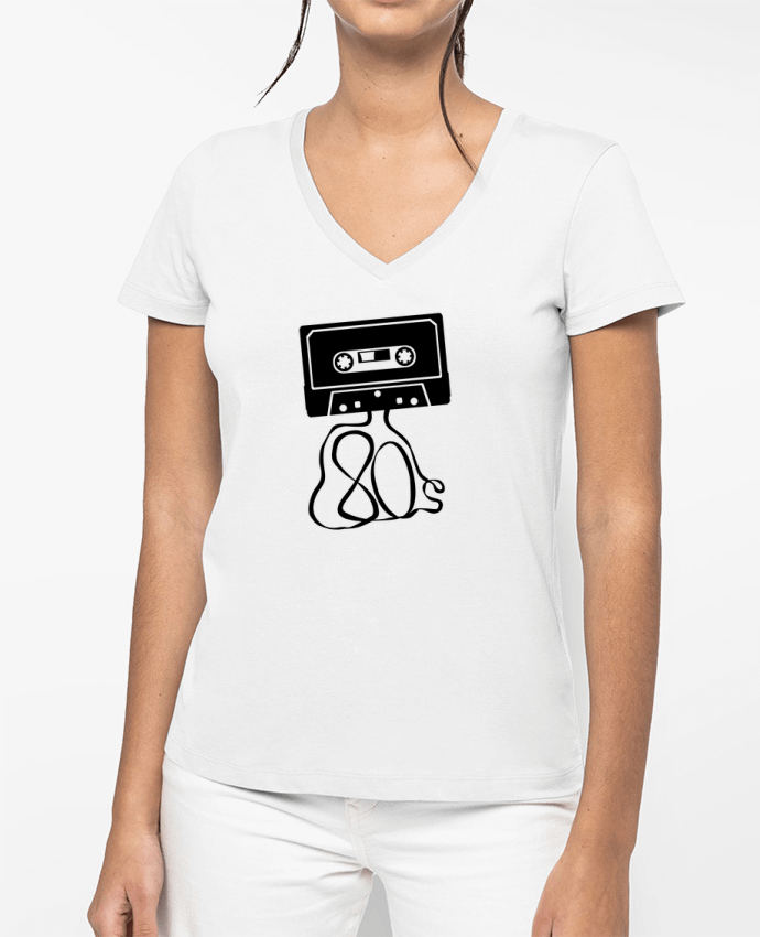 T-shirt femme col V K7 80s par MasterChef