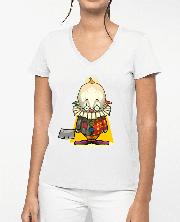 T-shirt écoresponsable col V femme Choppy Clown por SirCostas