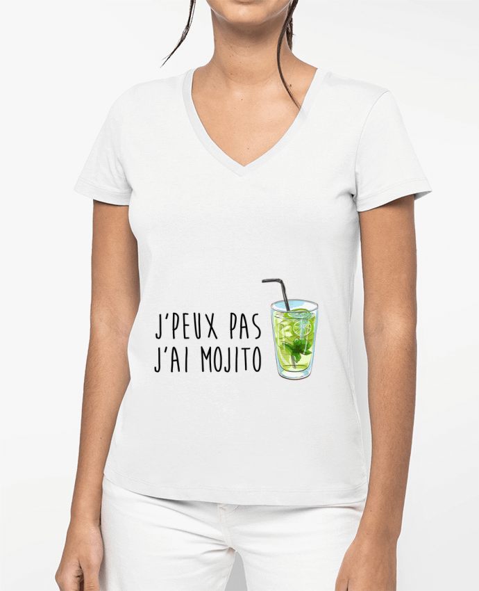 T-shirt femme col V Je peux pas j'ai mojito par FRENCHUP-MAYO