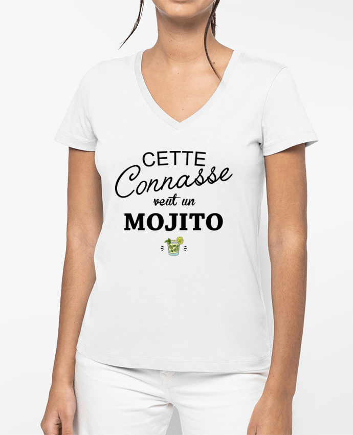 T-shirt femme col V Cette connasse veut un mojito par La boutique de Laura