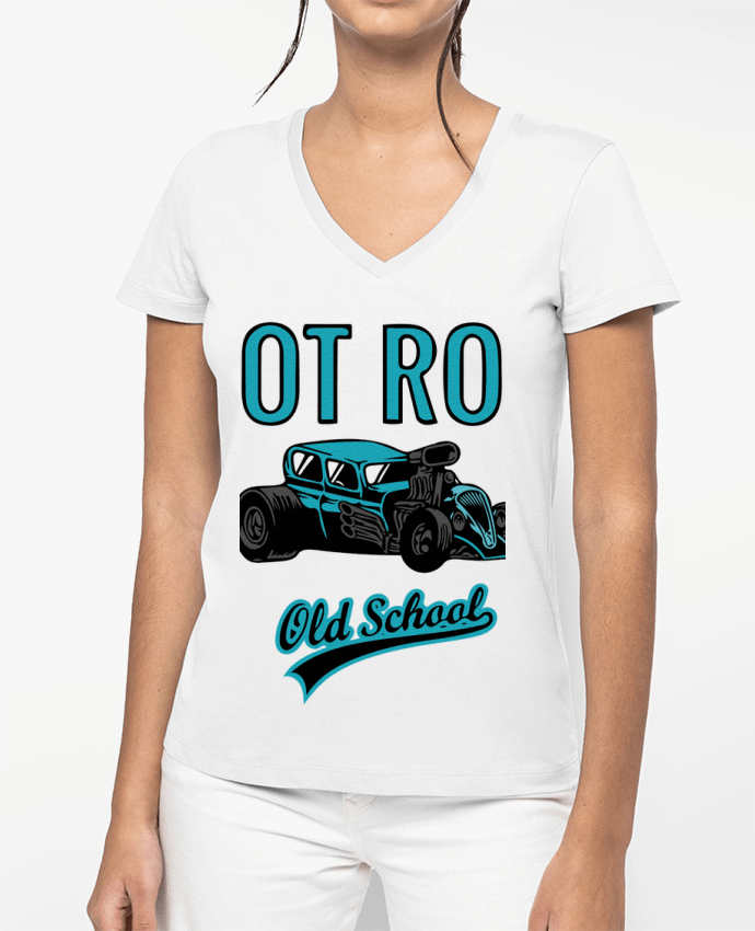 T-shirt femme col V Hold school par David