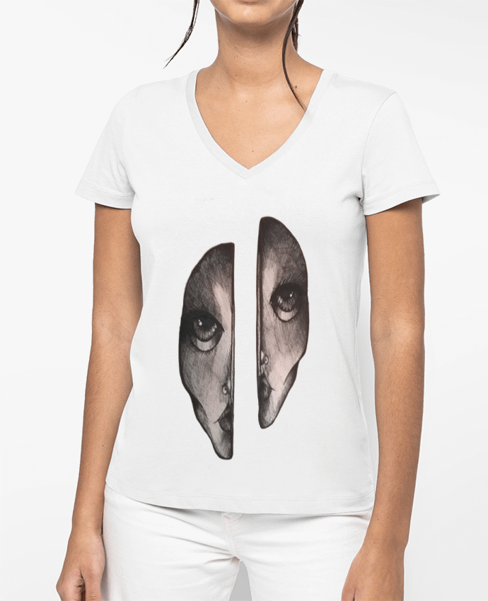 T-shirt femme col V Headache par OhHelloGuys!