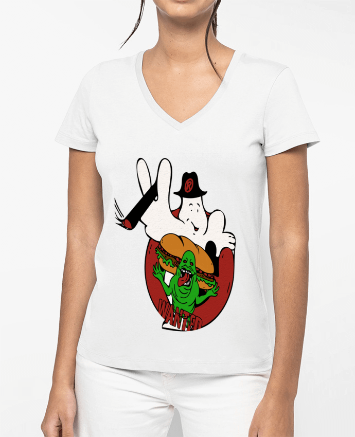 T-shirt femme col V The wanted par David