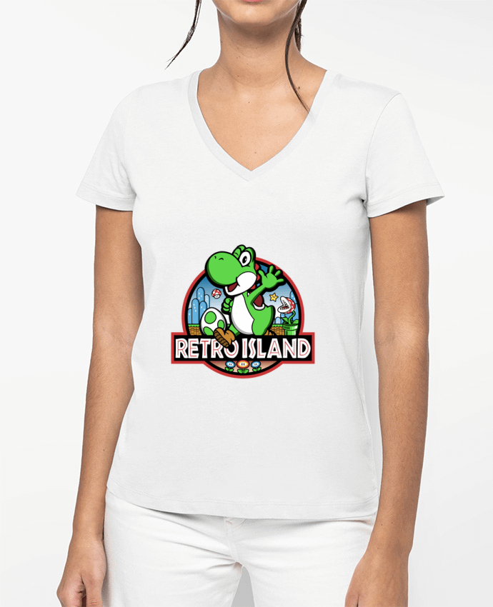 T-shirt femme col V Retro Park par Kempo24