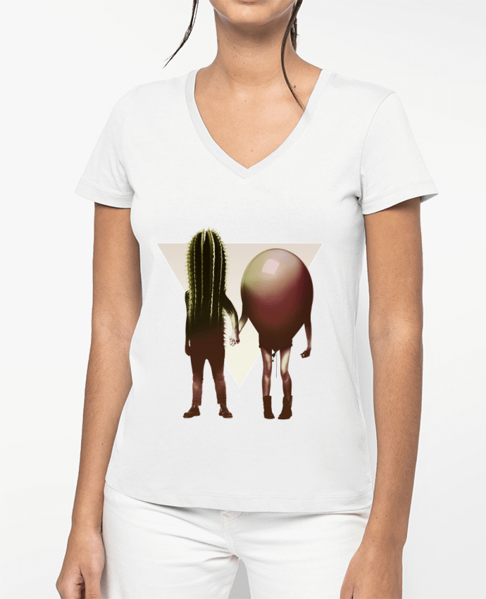 T-shirt femme col V Couple Hori par ali_gulec