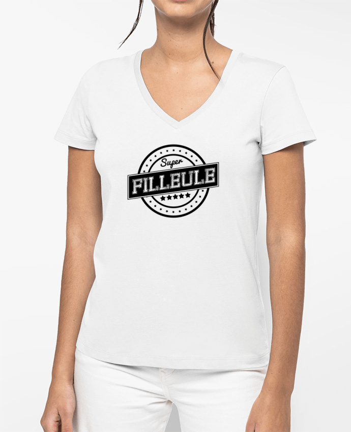 T-shirt femme col V Super filleule par justsayin