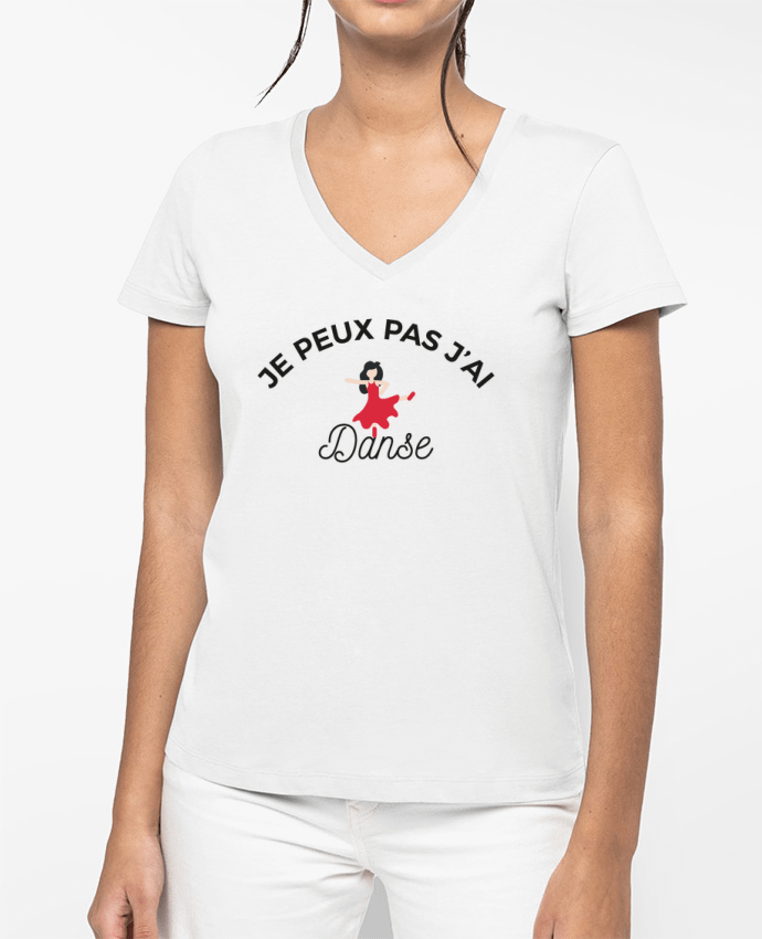 T-shirt femme col V Je peux pas j'ai danse par Ruuud