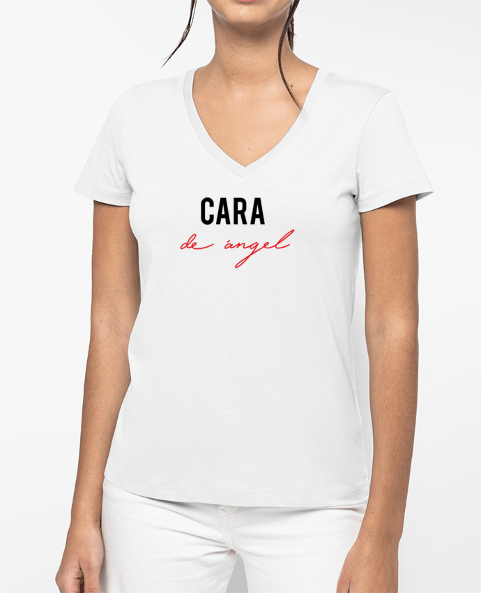 T-shirt femme col V Cara de angel par tunetoo