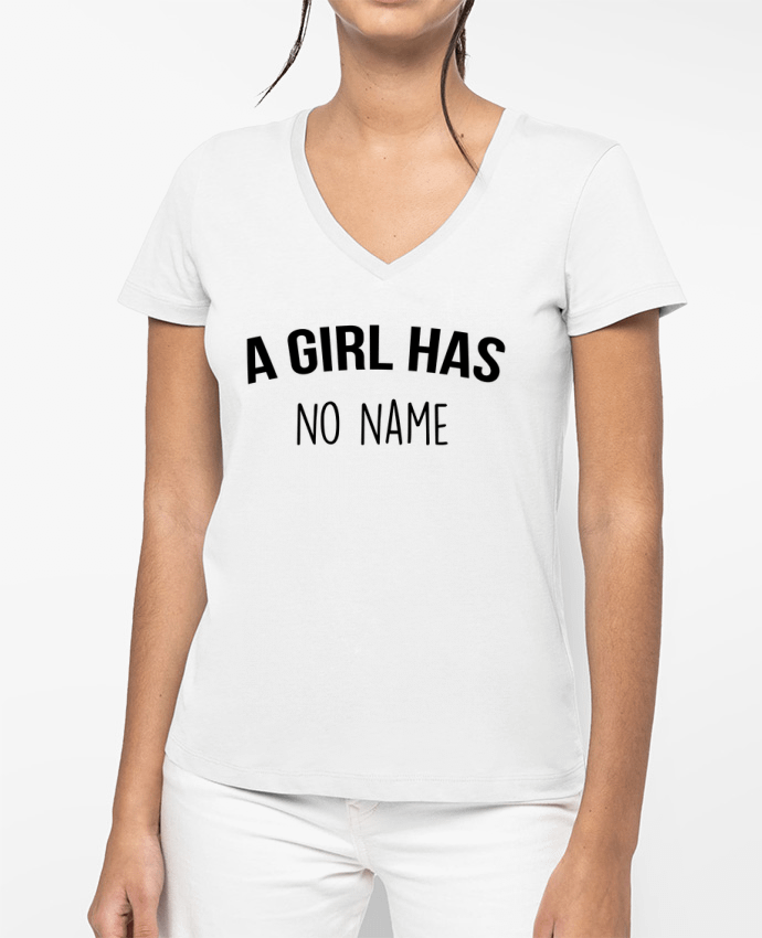 T-shirt femme col V A girl has no name par Bichette
