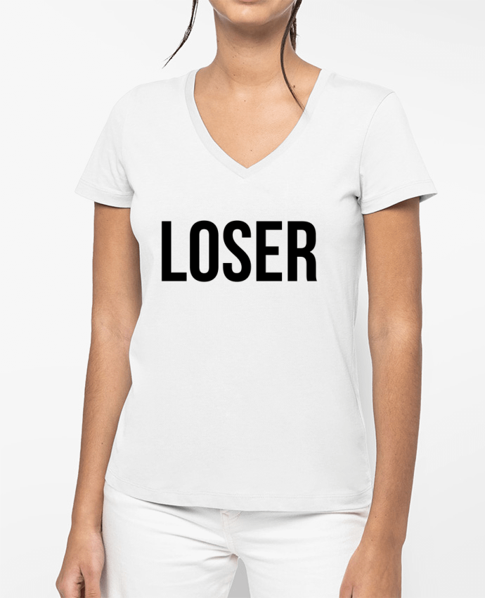 T-shirt femme col V Loser 2 par Bichette