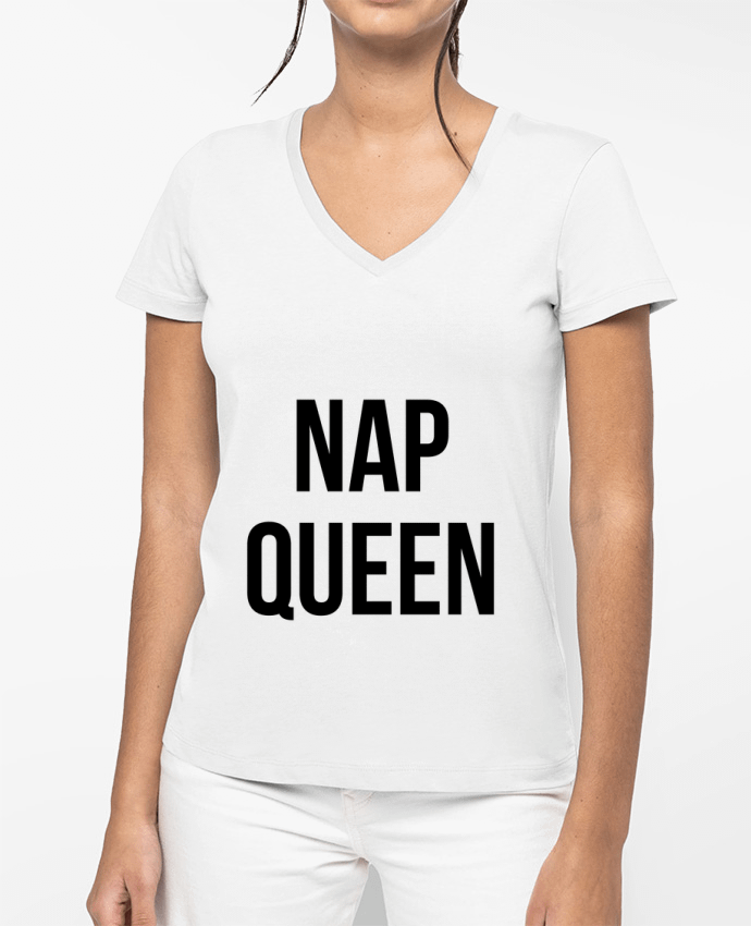 T-shirt femme col V Nap queen par Bichette