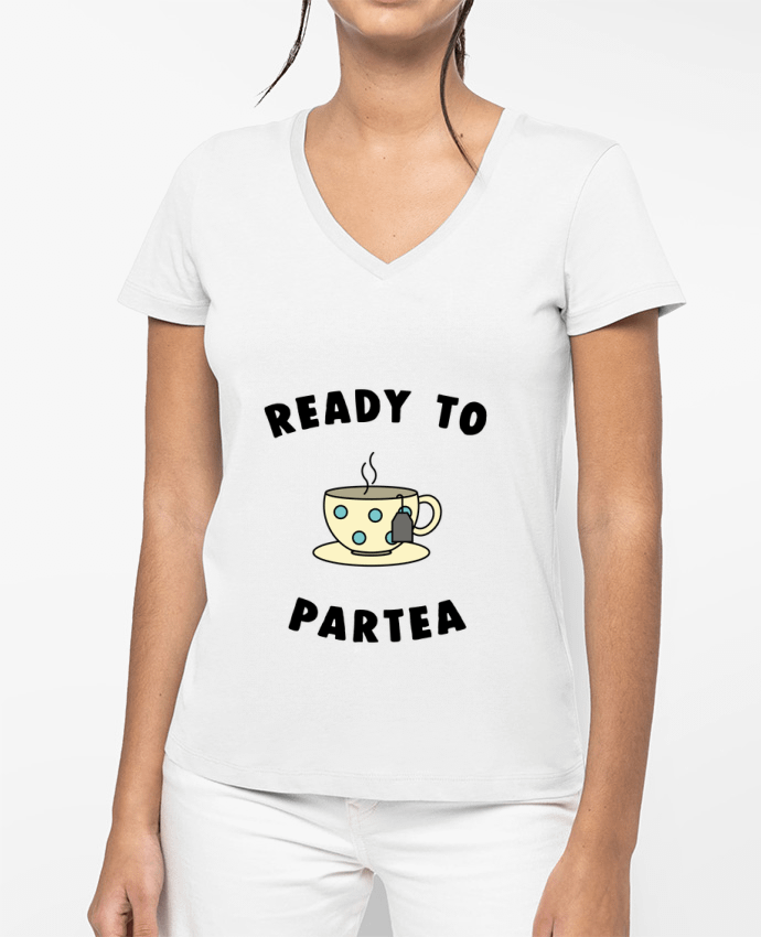 T-shirt femme col V Ready to partea par Bichette