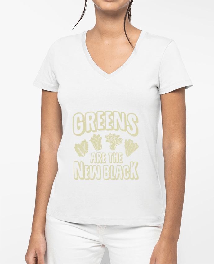 T-shirt femme col V Greens are the new black par Bichette