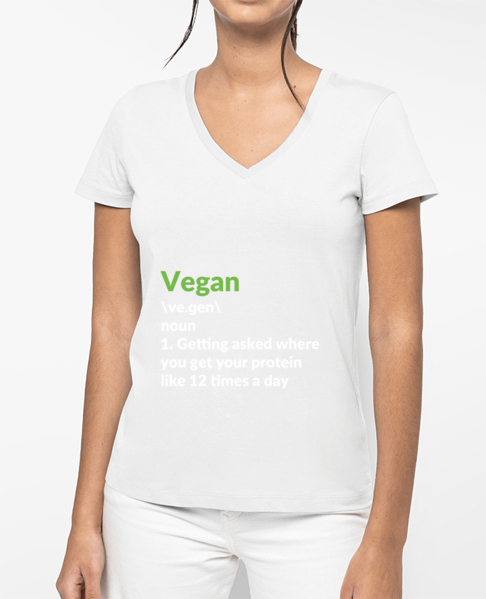 T-shirt femme col V Vegan definition par Bichette