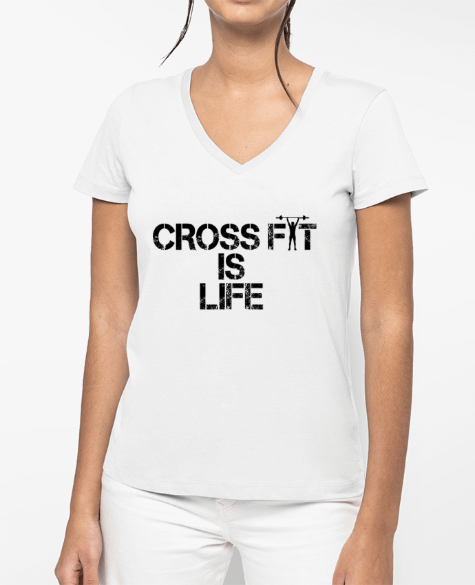 T-shirt femme col V Crossfit is life par tunetoo