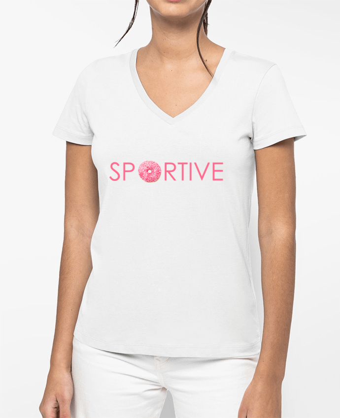 T-shirt femme col V Sportive par FRENCHUP-MAYO