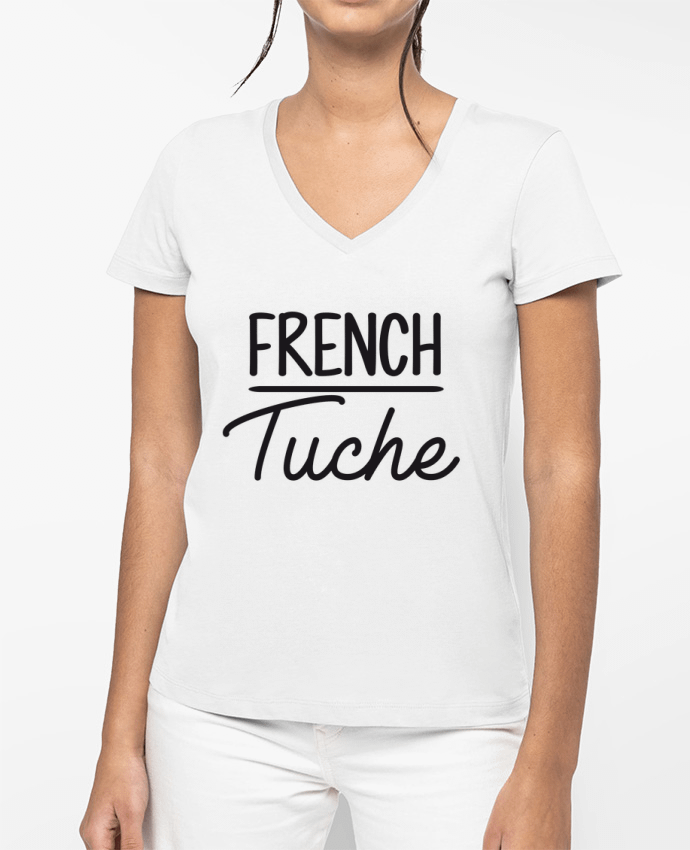 T-shirt femme col V French Tuche par FRENCHUP-MAYO
