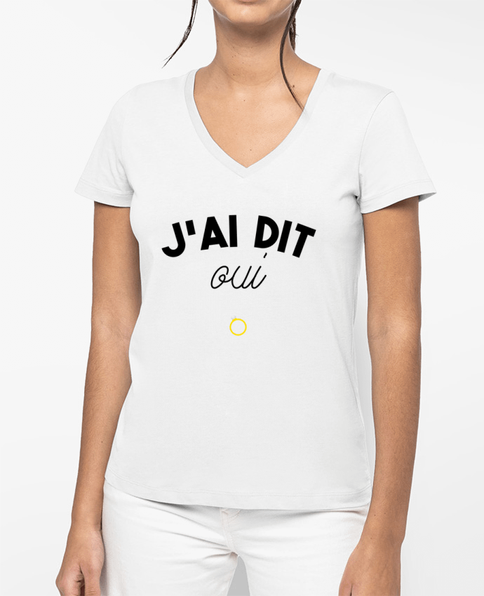 T-shirt femme col V J'ai dit oui ! par tunetoo