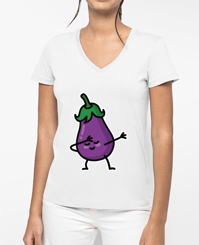 T-shirt femme col V Aubergine dab par LaundryFactory