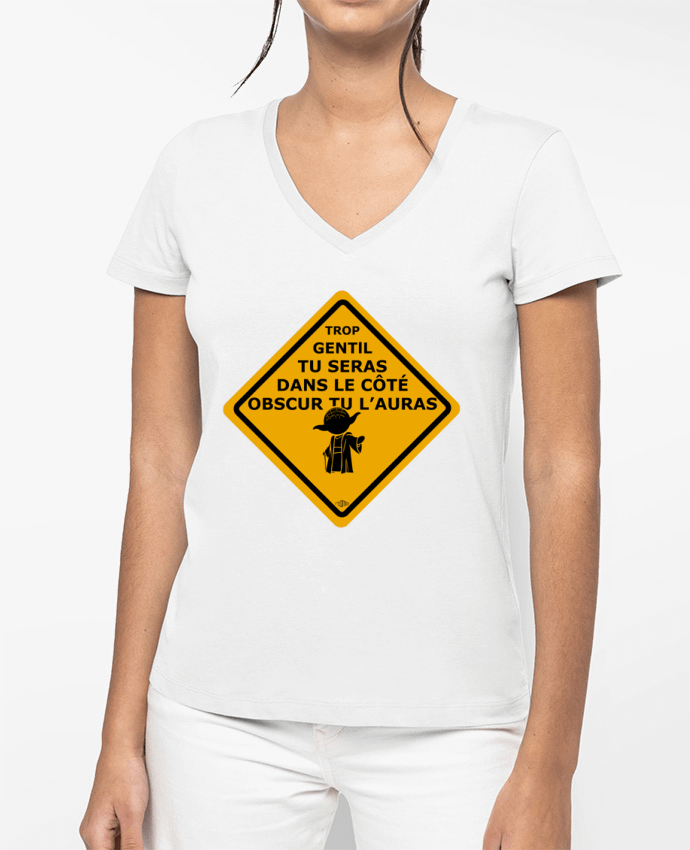 T-shirt écoresponsable col V femme Yoda - Star Wars por Rtom13