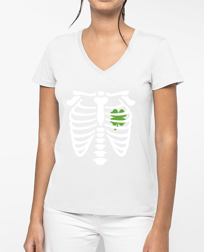 T-shirt femme col V X Ray Irish heart par LaundryFactory