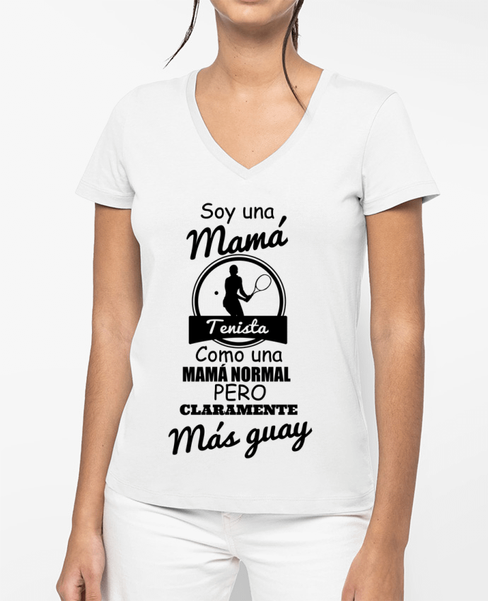 T-shirt femme col V Mamá tenista par tunetoo