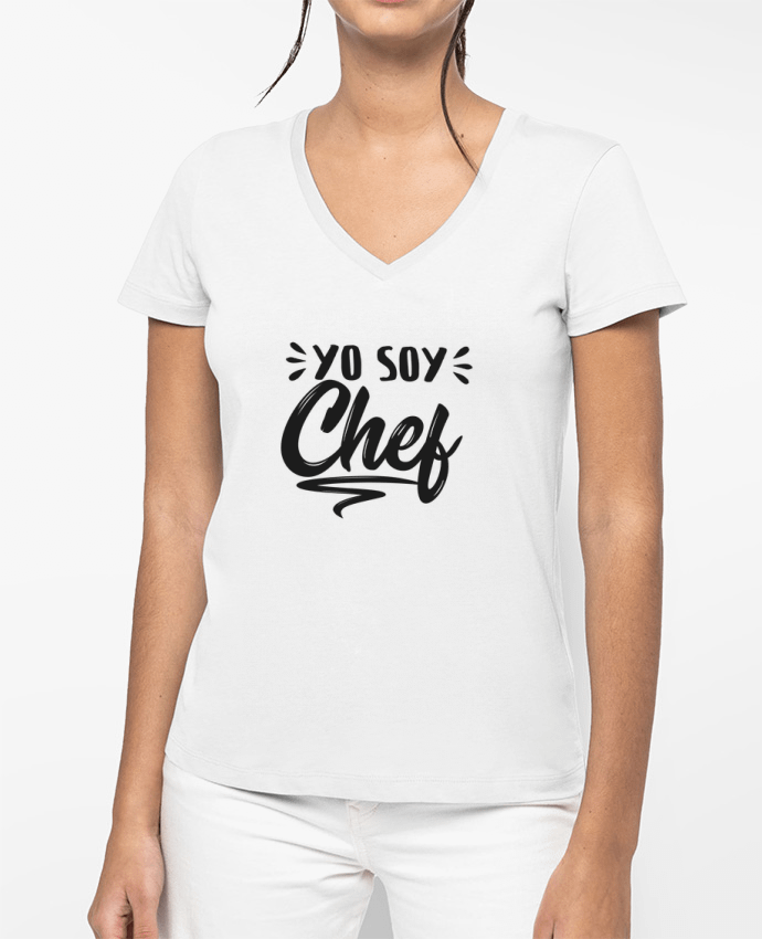 T-shirt écoresponsable col V femme soy chef por tunetoo